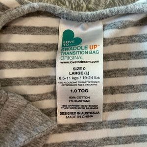 Love to dream transitional sleep sack, size large